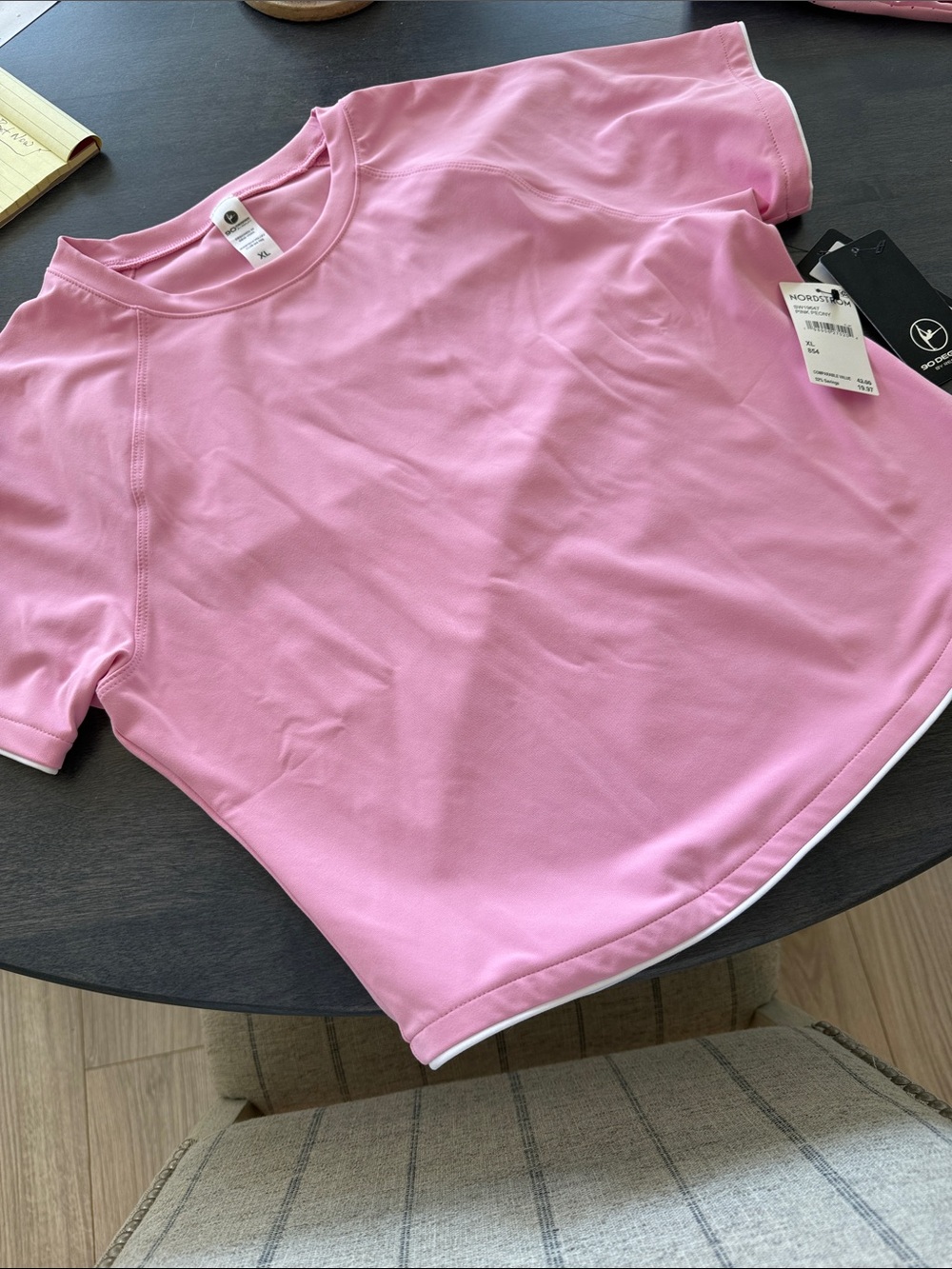 90 Degree By Reflex Girls' Pink Short-Sleeve Performance Tee